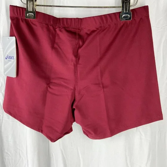 Asics Womens Dark Red 4" Court Volleyball Spandex Shorts - Picture 2 of 7
